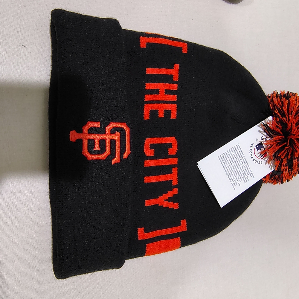 Nike Black and Orange Knit Beanie